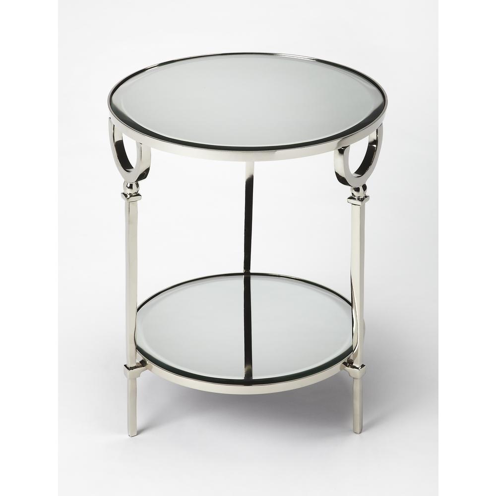 Metal & Mirror End Table, Belen Kox