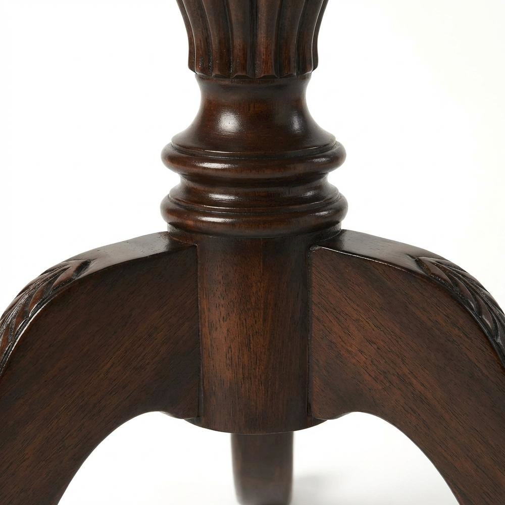 Round Pedestal Side Table, Traditional End Table, Cherry