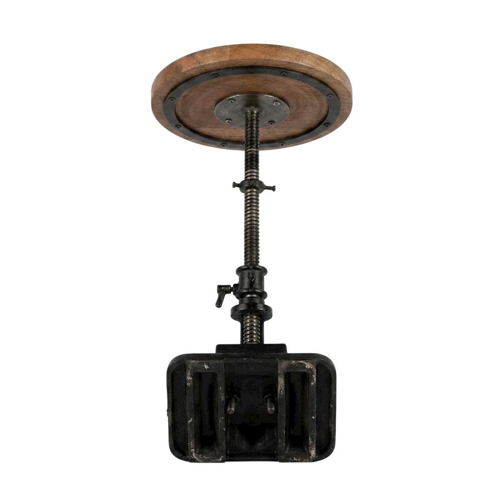 Industrial Adjustable Round Side Table, End Table for Living Room Bedroom