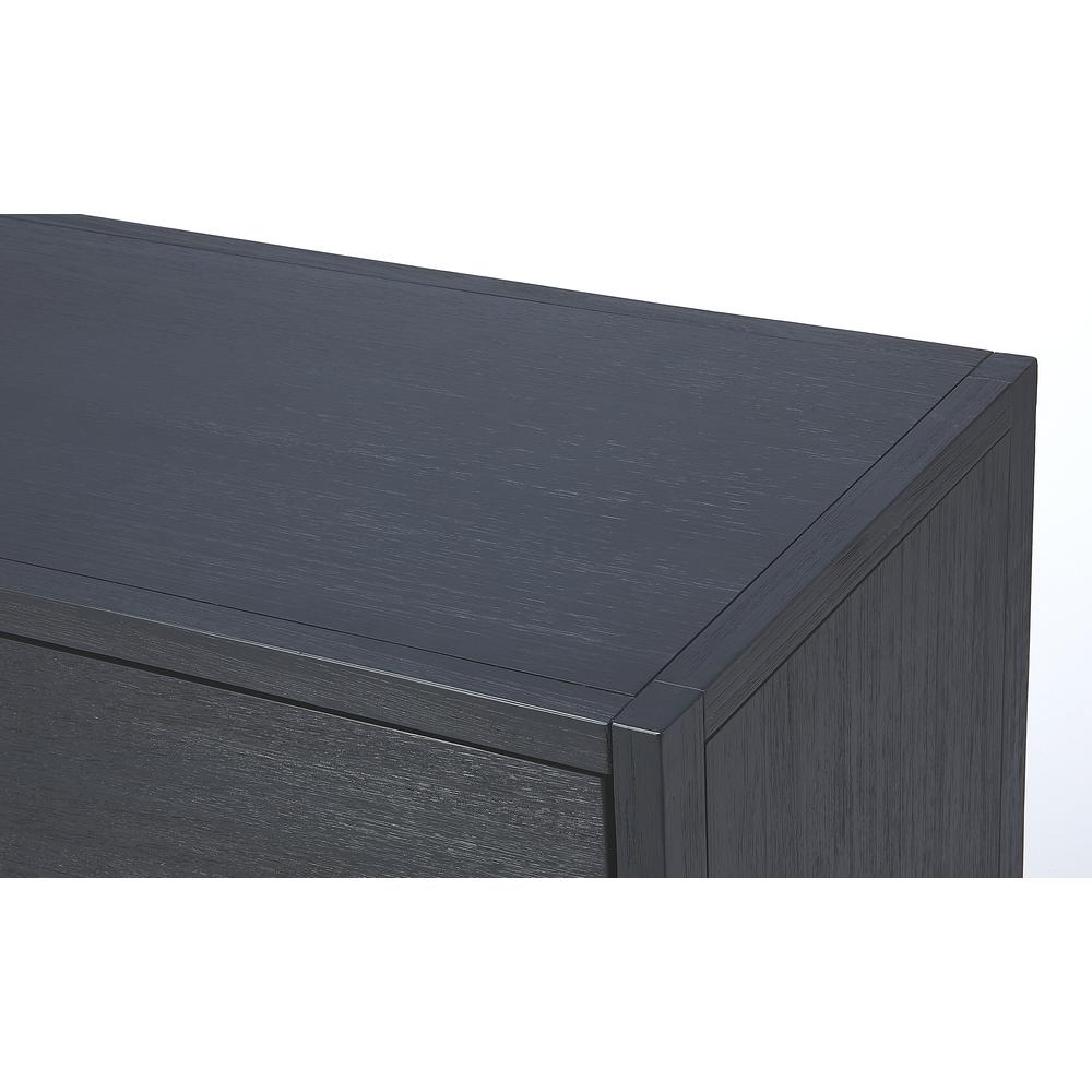 Elegant Navy Blue 3-Drawer Chest with Gold Accents, Belen Kox