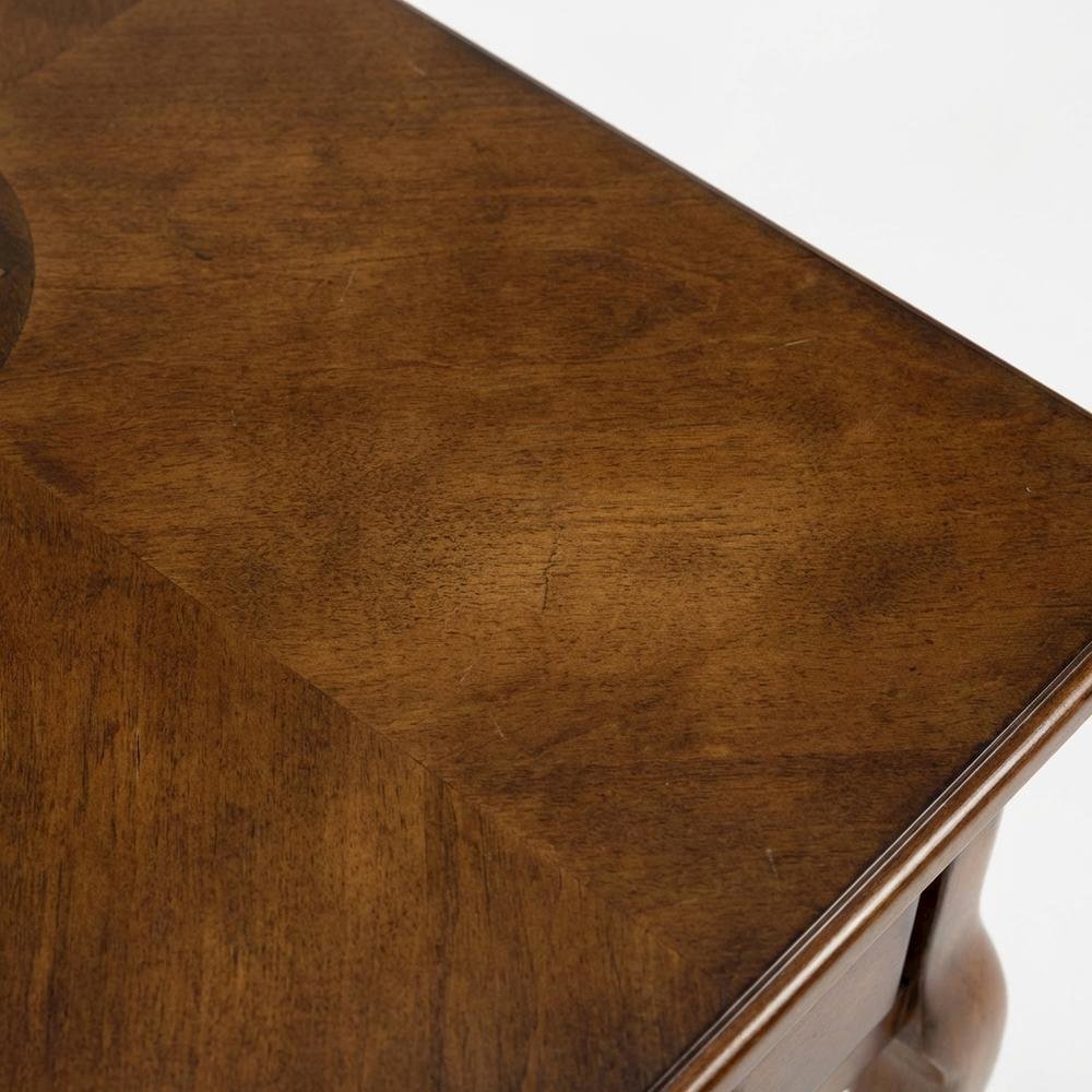 Chairside End Table with Drawer, Traditional Wood Side Table for Living Room