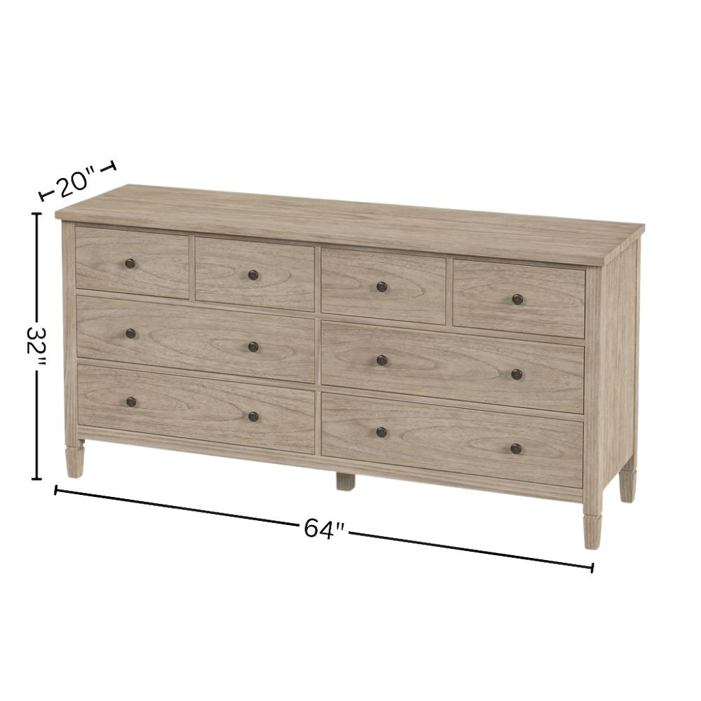 8 Drawer Dresser – Chest of Drawers Wood for Bedroom Storage