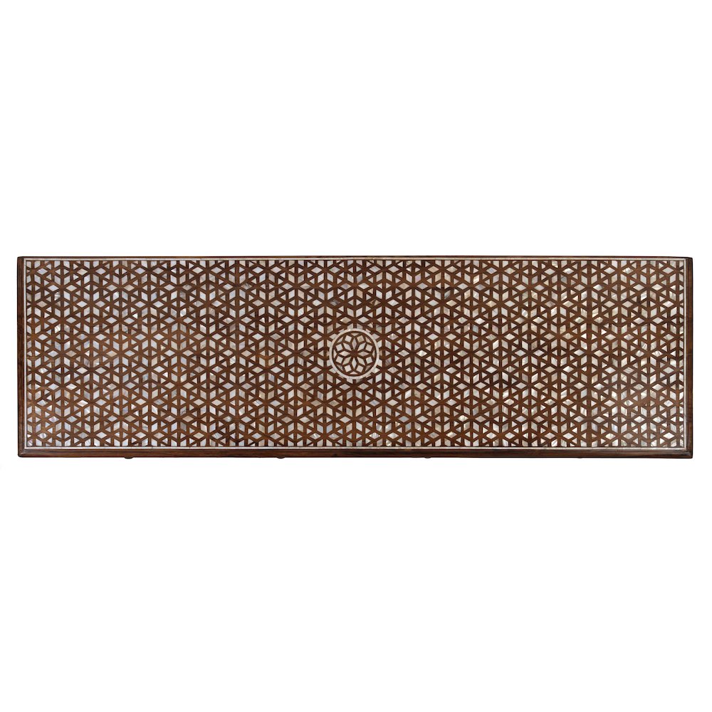 Manali 60 in. W Mother of Pearl and Wood Console Table, Brown