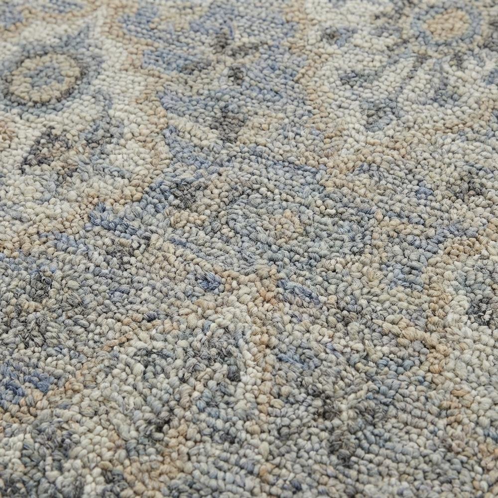 Blue Wool Area Rug With Classic Pattern And Soft Touch For Living Room
