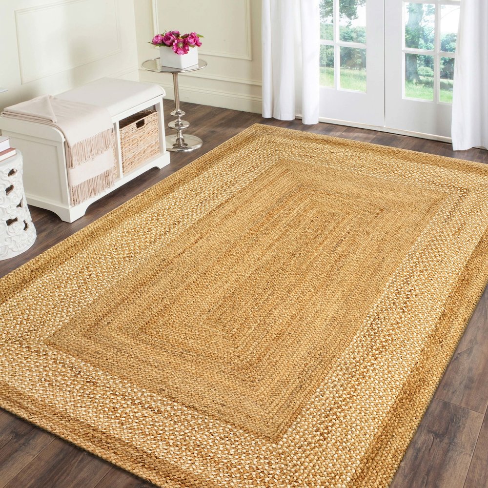 Classic Jute Jute Area Rug Indoor in Tan, 5' x 7'9"