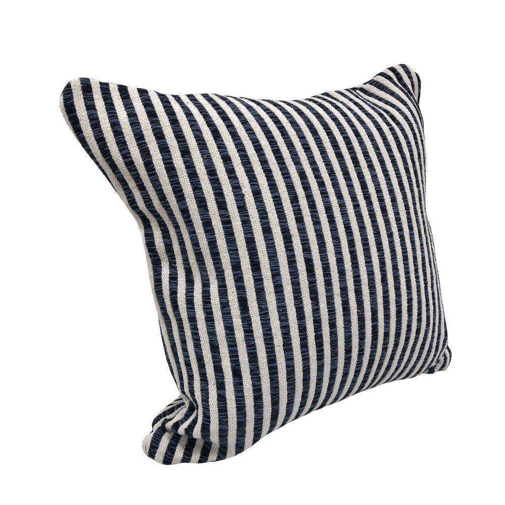 Ox Bay Blue/White Stripe All-Natural Cotton Pillow Cover, Set of 2