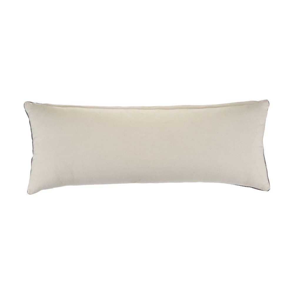 Embroidered Gray and Cream Throw Pillow