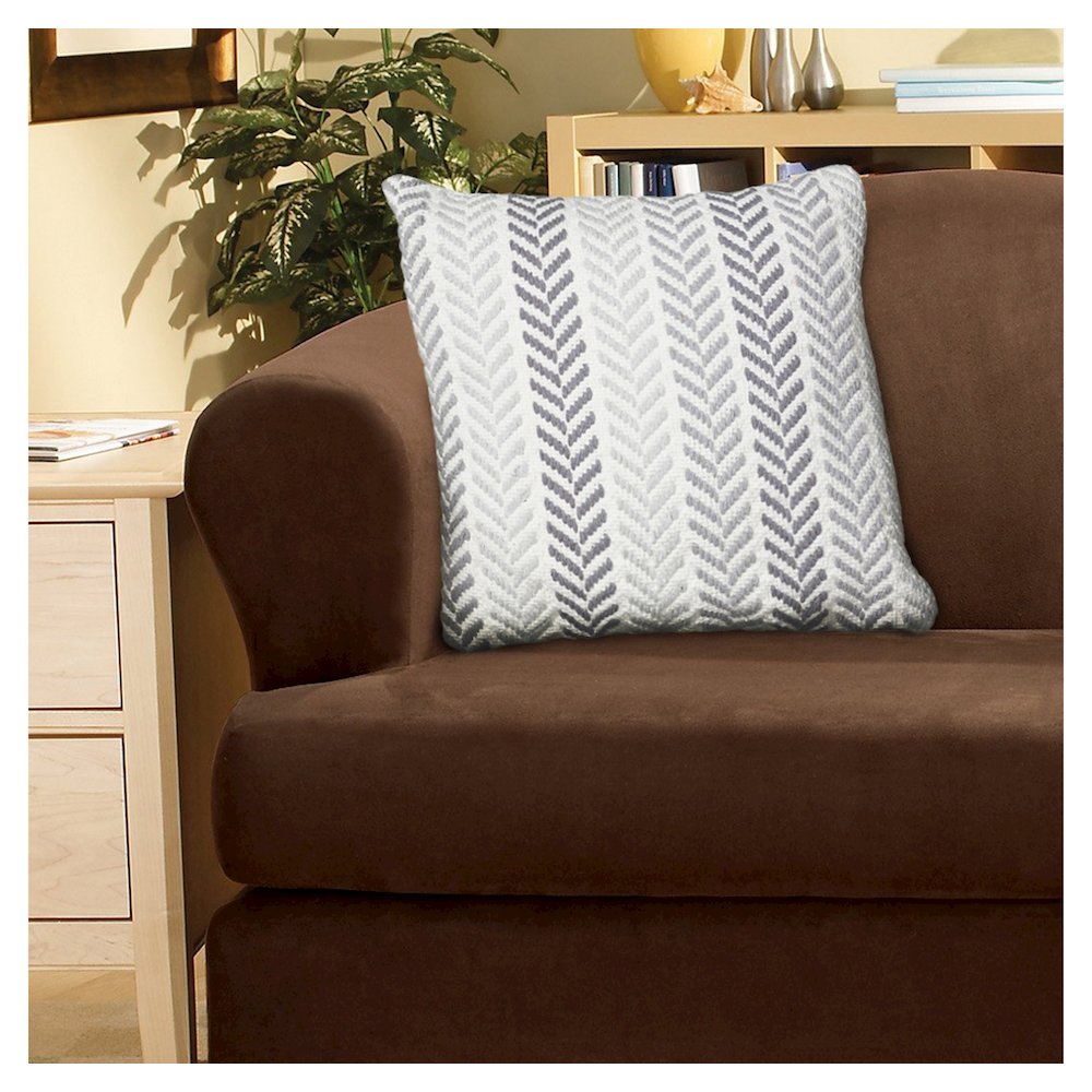 Grayscale Chevron Throw Pillow
