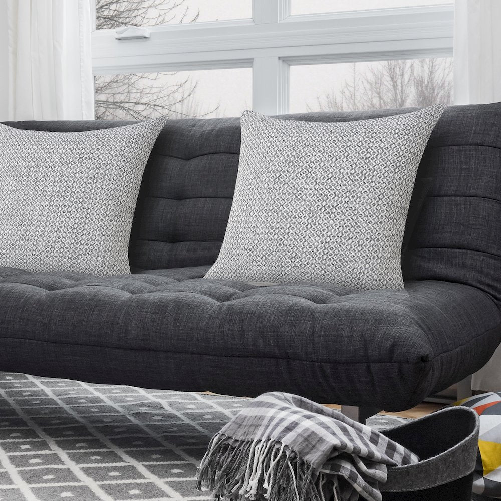 Insignia Cotton Pillow Set of 4 in Gray/White, 18" x 18"