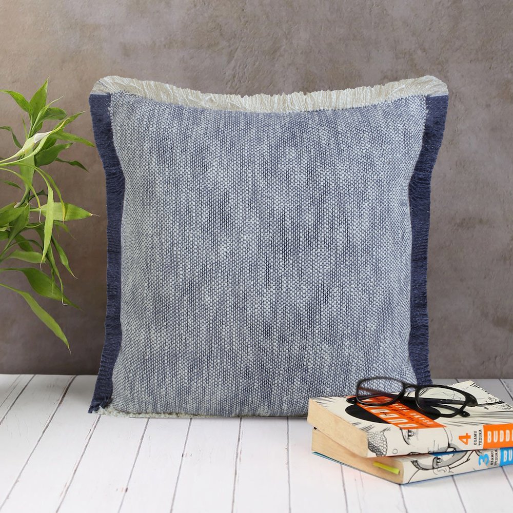 Aspen Cotton Pillow Set of 2 in Blue, 20" x 20"