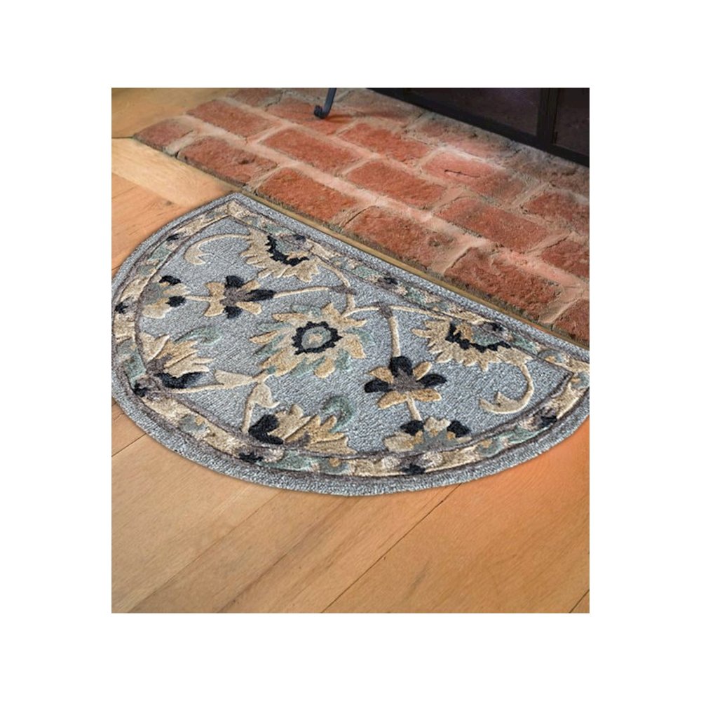 Bella Rose Wool Area Rug Indoor in Blue/Gray, 2'3" x 3'10" Hearth