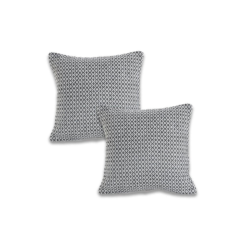 Ox Bay Dark Gray Chevron All-Natural Cotton Square 2 Piece Pillow Cover Set