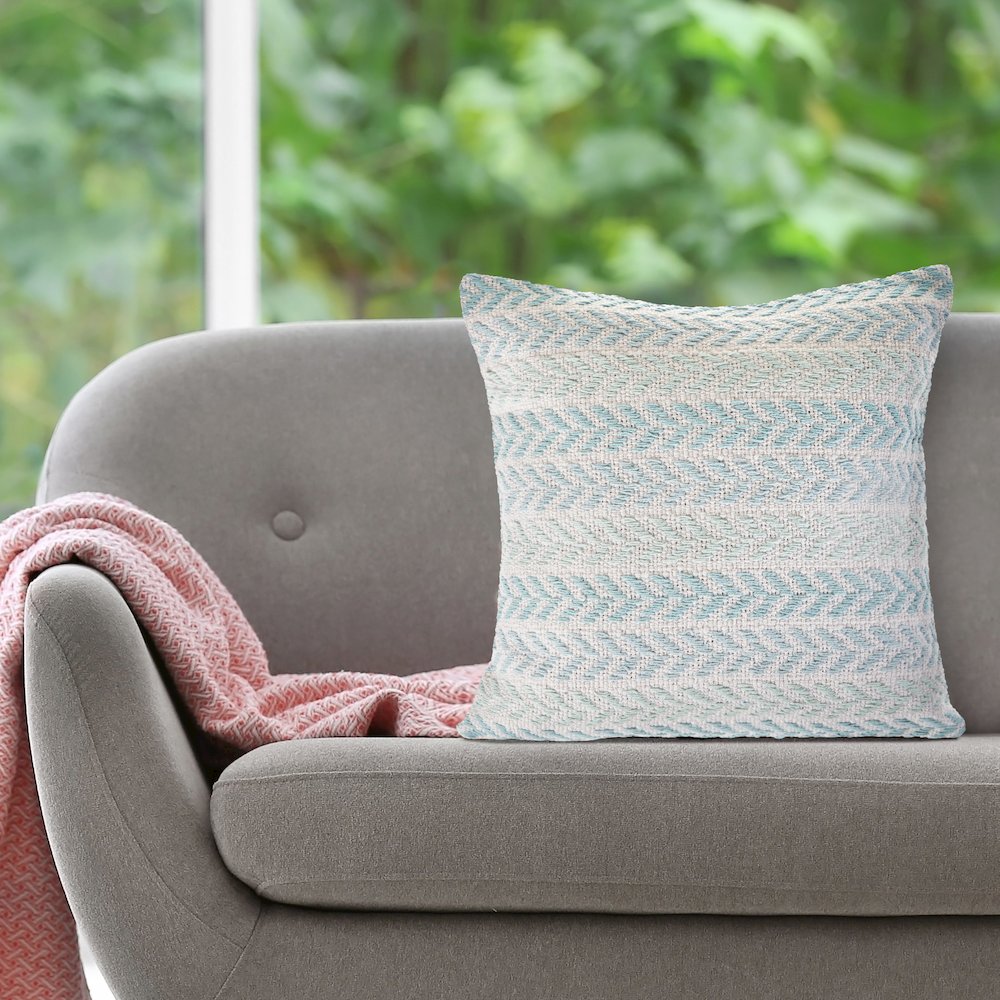 Altair Cotton Pillow Set of 2 in Blue/Gray, 18" x 18"