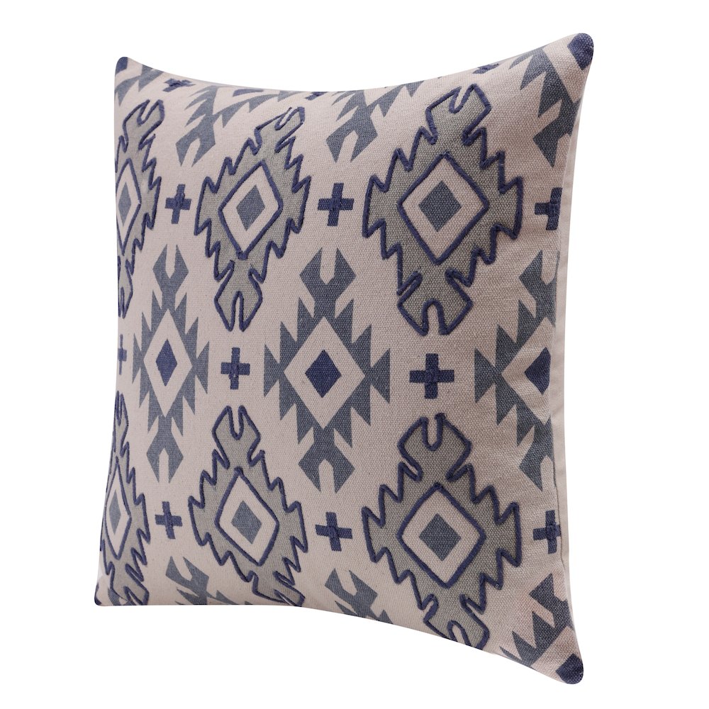Sedona Cotton Poly Filled Pillow in Blue/Gray, 20" x 20"