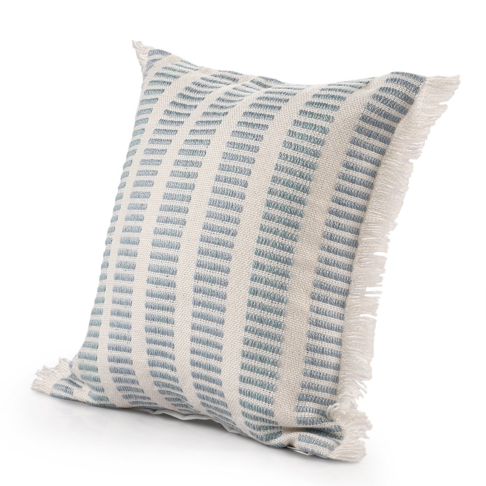 Denver Performance Poly Filled Pillow in Blue/Ivory, 20" x 20"