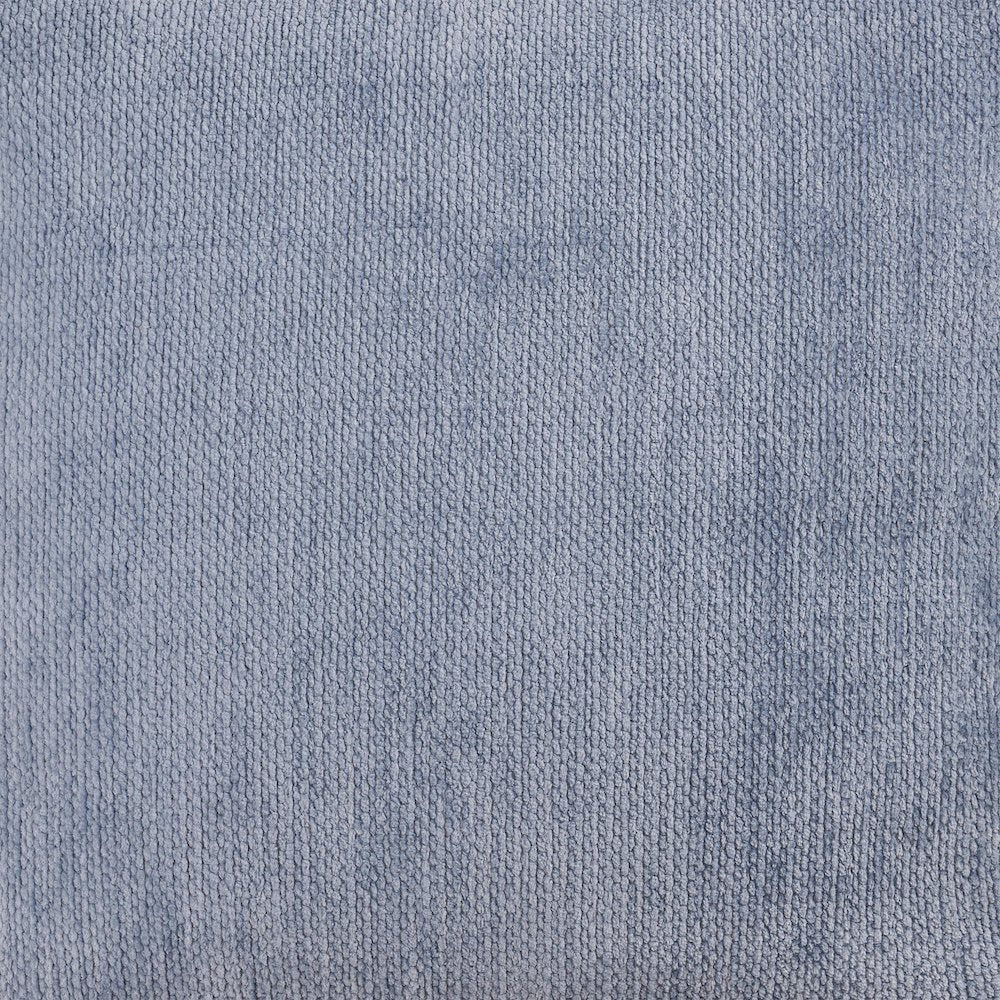 Yakar Chenille Indoor Pouf in Blue, 18" x 18" x 18"