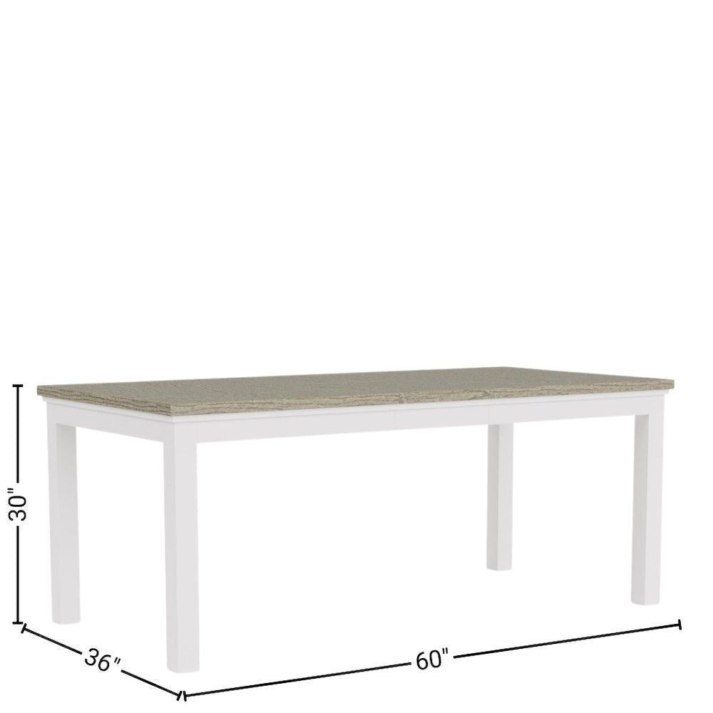 Beige Farmhouse Dining Table for 6, Wooden Rectangle Kitchen Table
