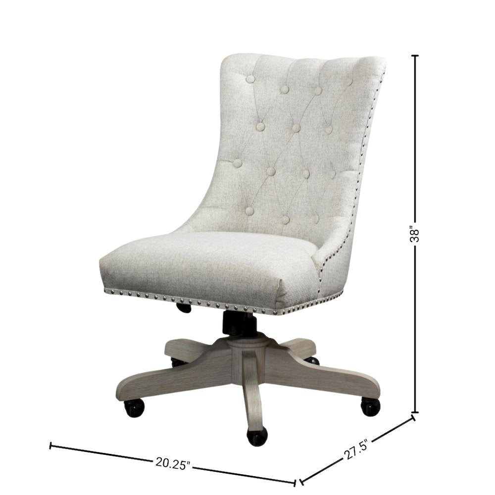 Brown Upholstered Swivel Chair – Armless Desk Chair for Office Work