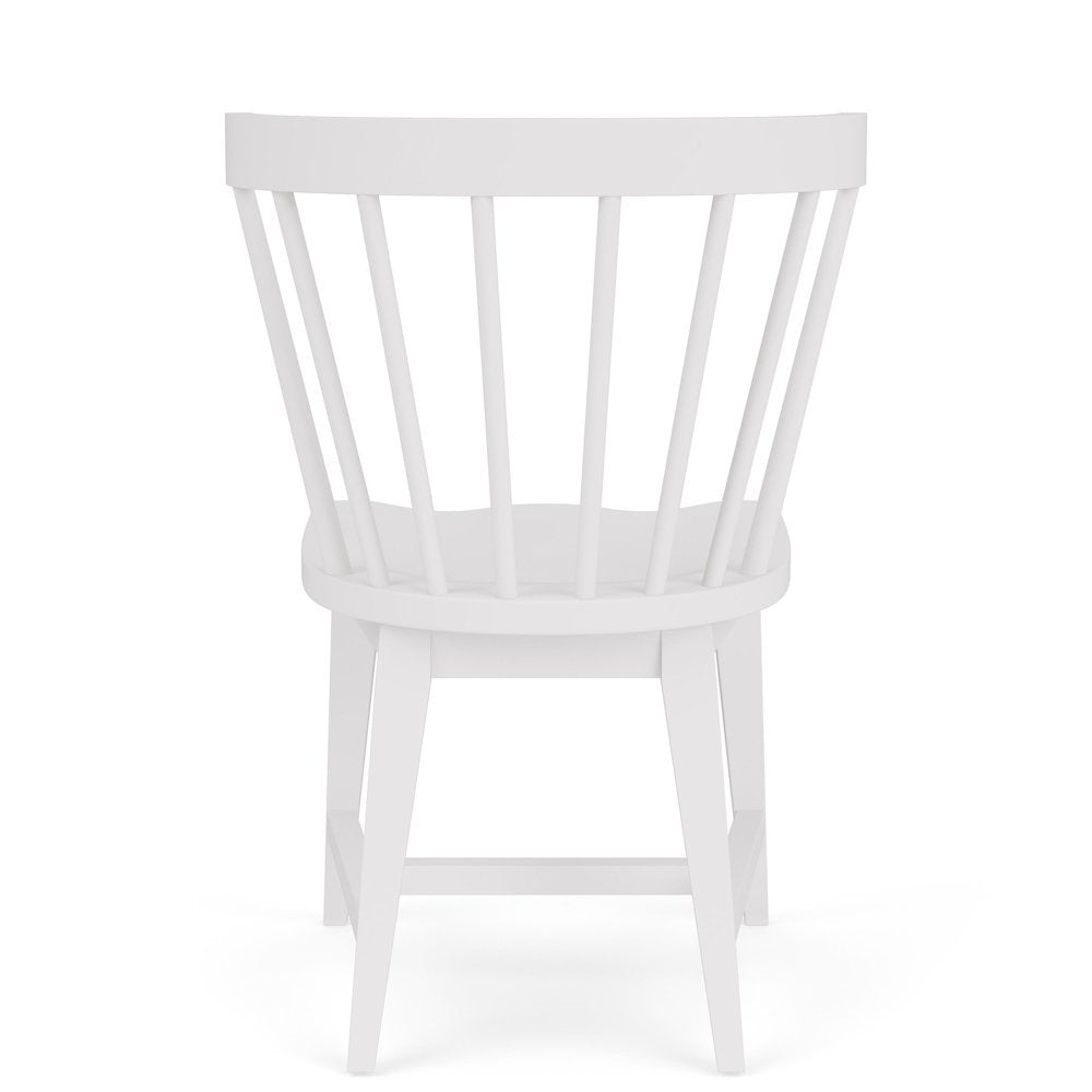 White Spindle Chair with Wood Frame – Elegant Dining Room Seating Option, Set of 2
