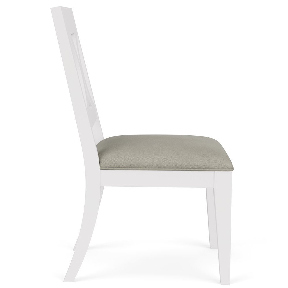 White Wooden Dining Chair with XBack – Bistro Wood Chair for Kitchen, Set of 2