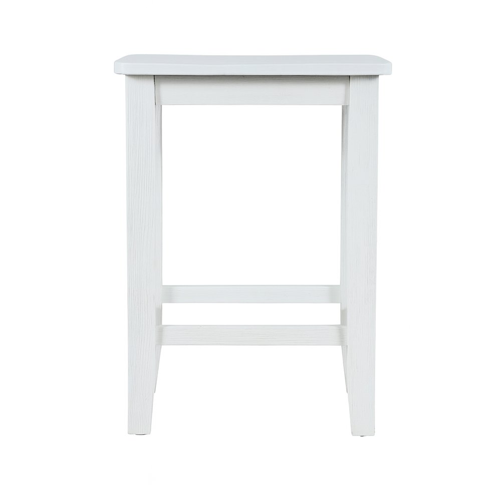 Eastern Tides Coastal Wire-Brushed Wood Backless Counter Barstool (Set of 2)