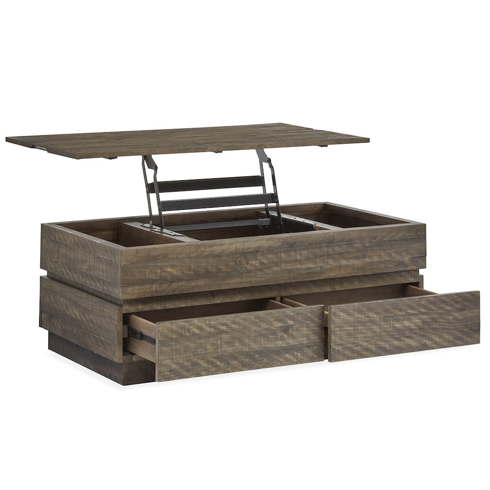 Baisden Tobacco Lift Top Storage Cocktail Table With Casters