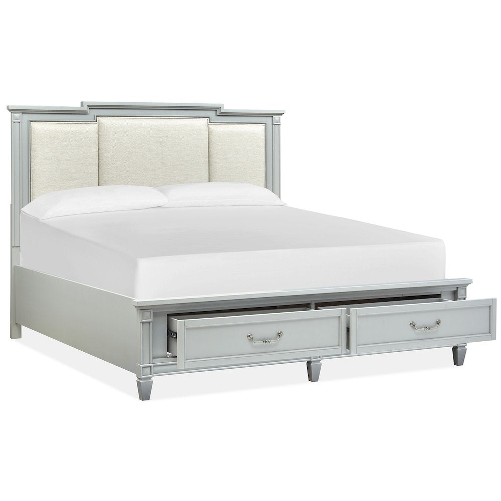 Glenbrook Pebble King Upholstered Panel Storage Bed