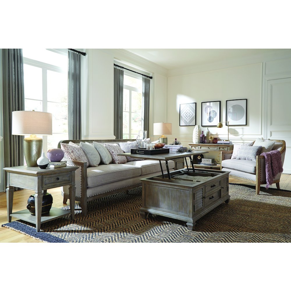 Lancaster Dovetail Grey Chairside End Table