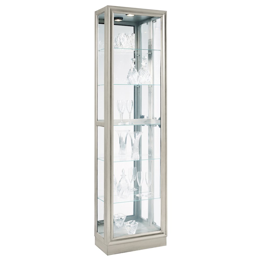 Pulaski Curios Platinum Silver Side Entry 5 Shelf Curio Cabinet