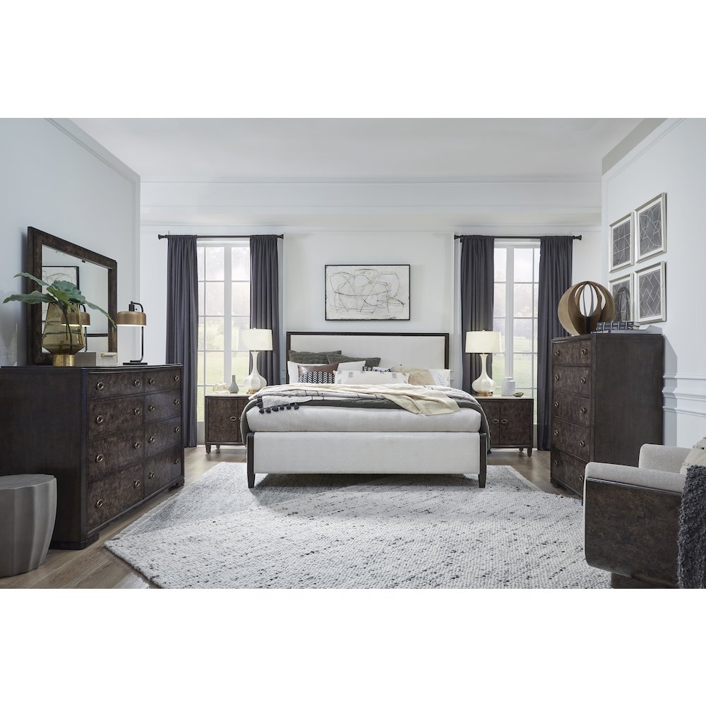 Rowan Espresso Queen Upholstered Panel Bed