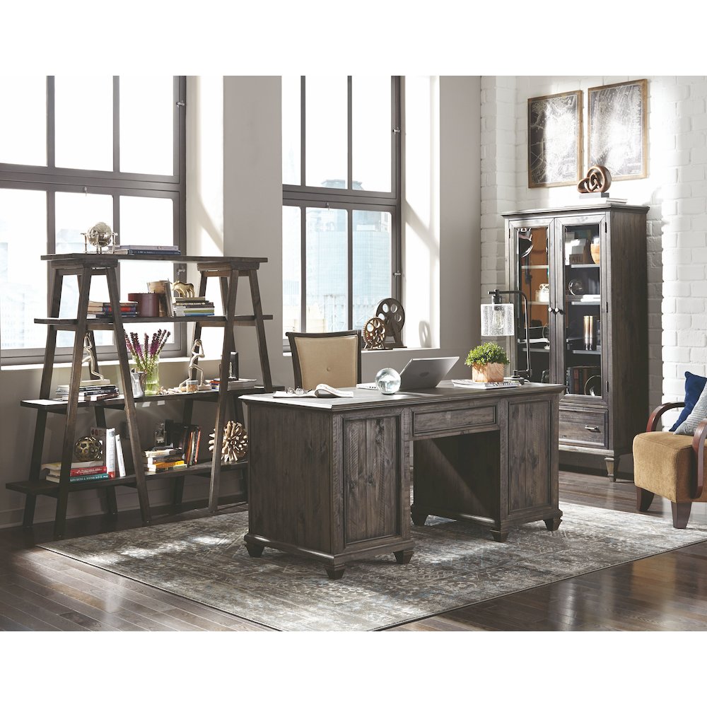 Sutton Place Weathered Charcoal Door Bookcase