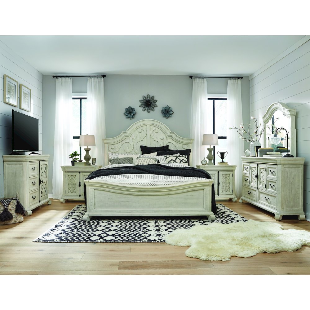 Bronwyn Alabaster King Shaped Panel Bed