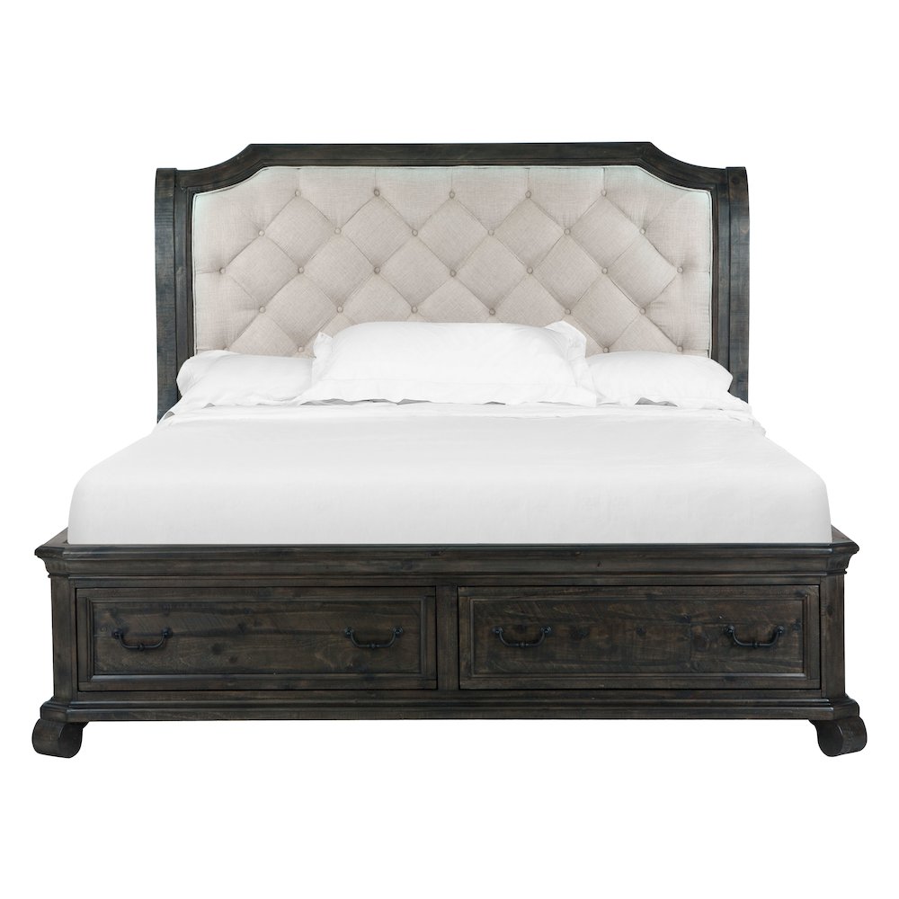 Bellamy Peppercorn King Sleigh Storage Bed