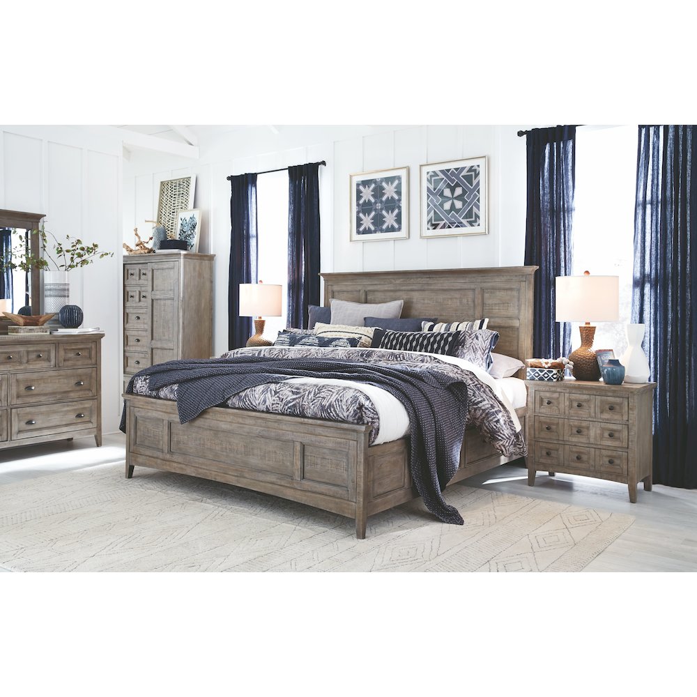 Paxton Place Dovetail Grey Queen Panel Storage Bed