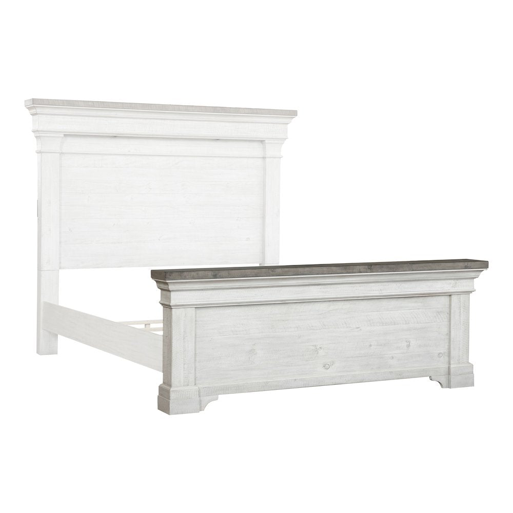 Samuel Valley Ridge Distressed White King/California King Panel Footboard/Slats