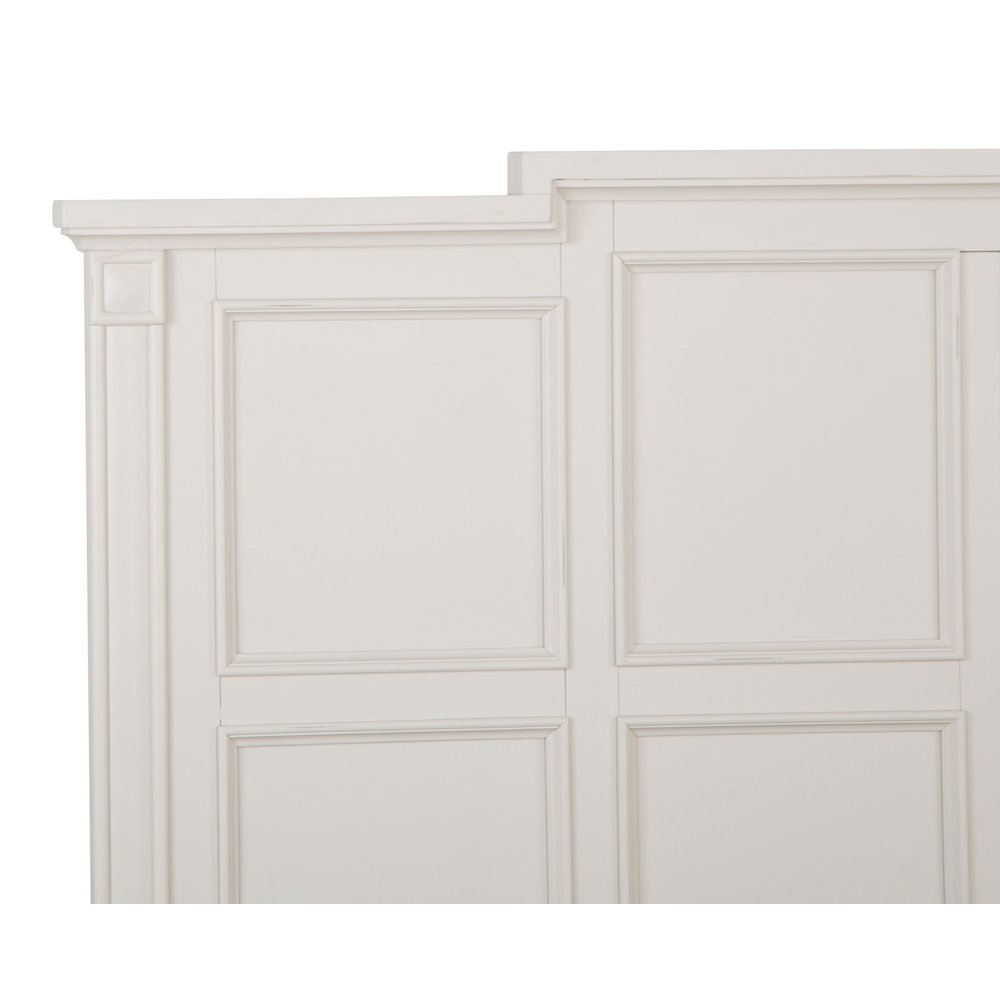 Willowbrook Egg Shell White With Slight Rub Through King Panel Bed