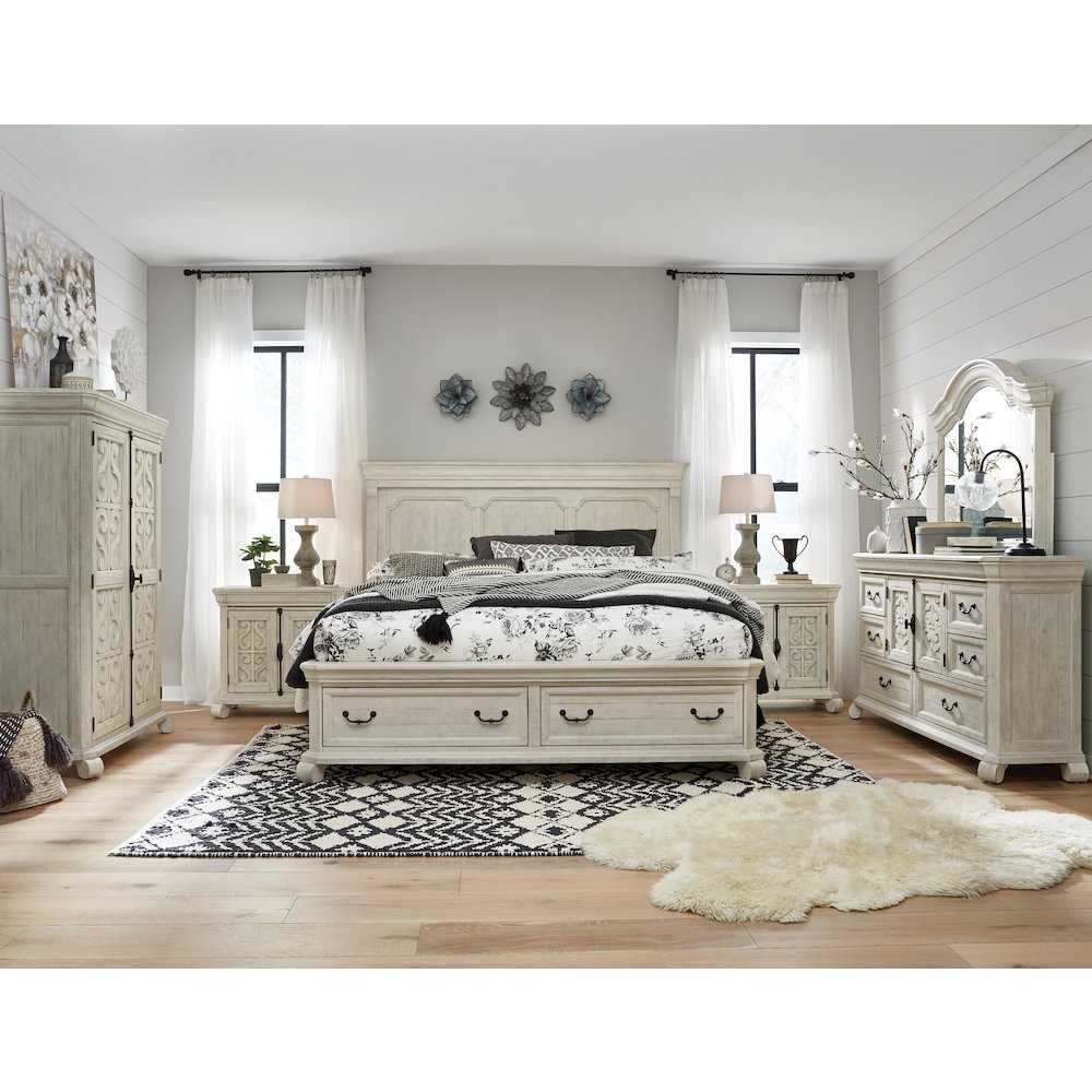 Bronwyn Alabaster Queen Panel Storage Bed