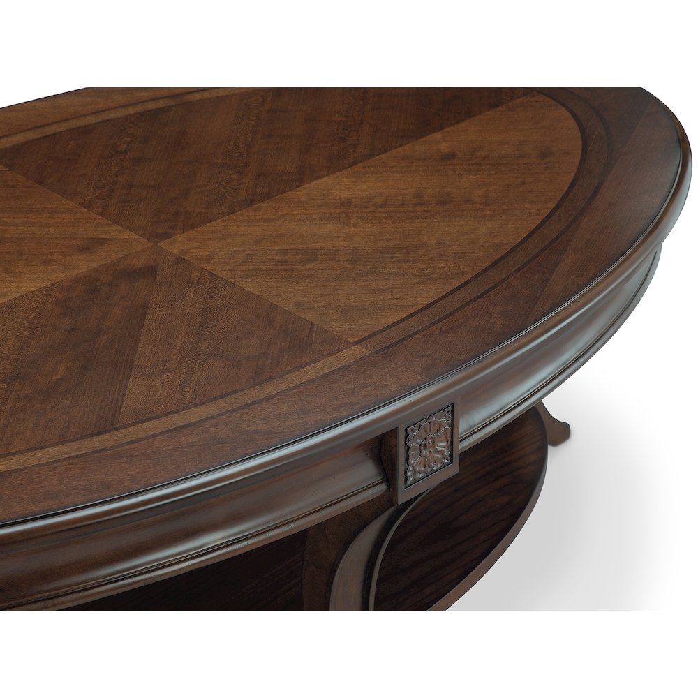 Winslet Cherry Oval Cocktail Table With Casters