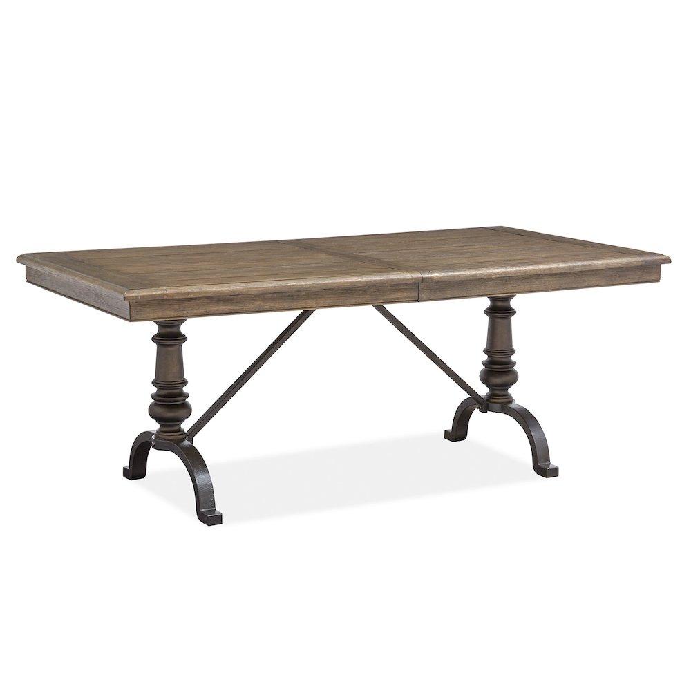 Roxbury Manor Homestead Brown Rectangular Dining Table Top And Stretchers