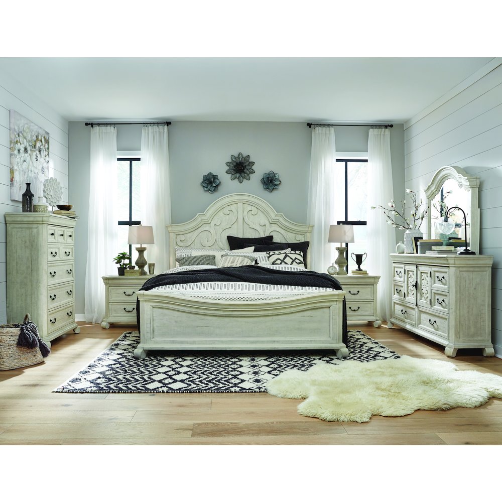 Bronwyn Alabaster Drawer Dresser With Shaped Mirror