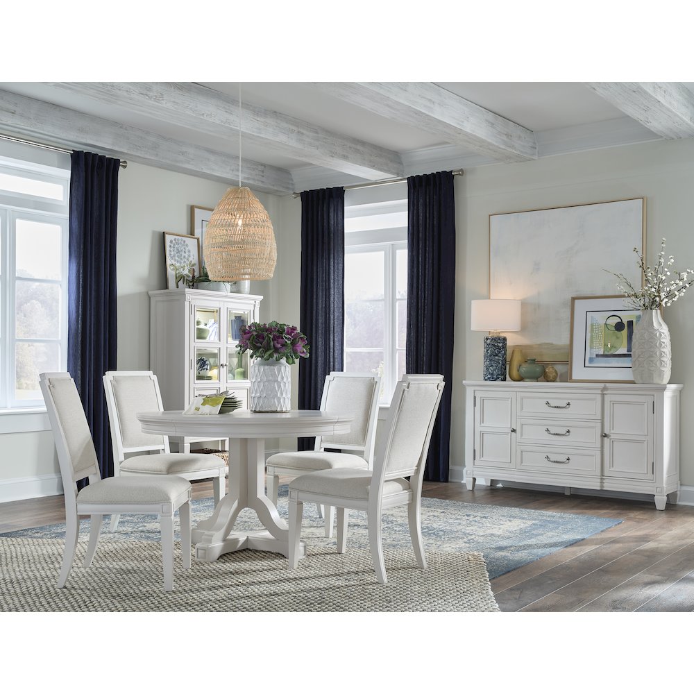 Willowbrook Egg Shell White Upholstered Side Chair Two Pack