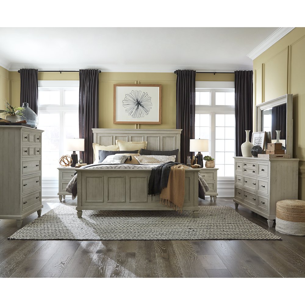 Newport Alabaster Drawer Dresser With Landscape Mirror