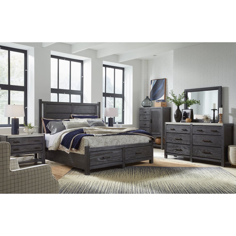 Plum Creek Ravenwood Black California King Panel Storage Bed