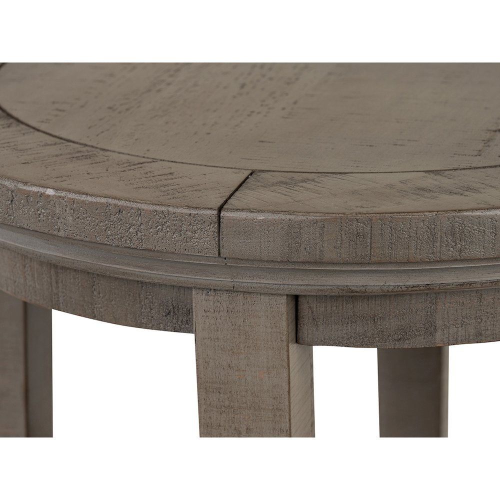 Paxton Place Dovetail Grey Round Accent End Table