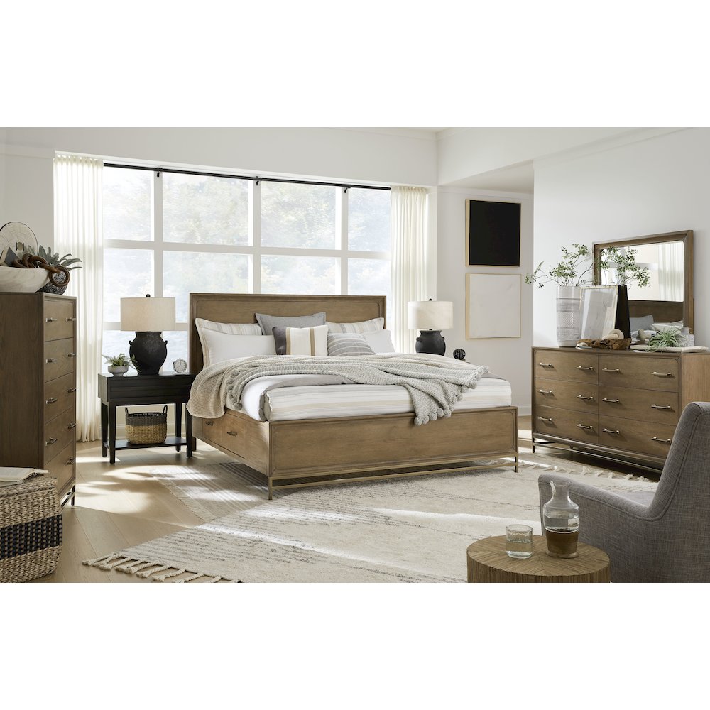 Lindon Belgian Wheat And Coffee Bean Queen Panel Storage Bed