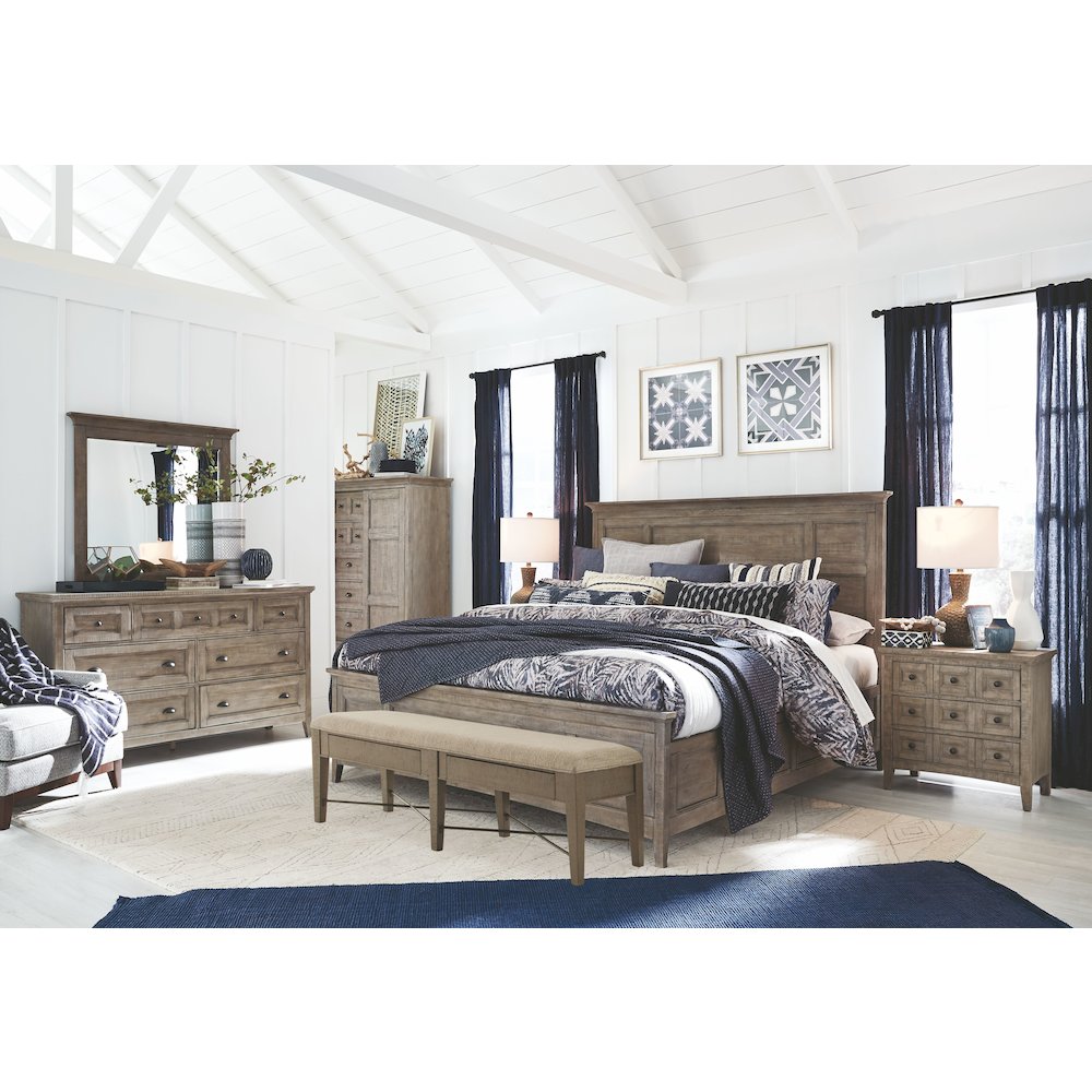 Paxton Place Dovetail Grey Queen Panel Bed