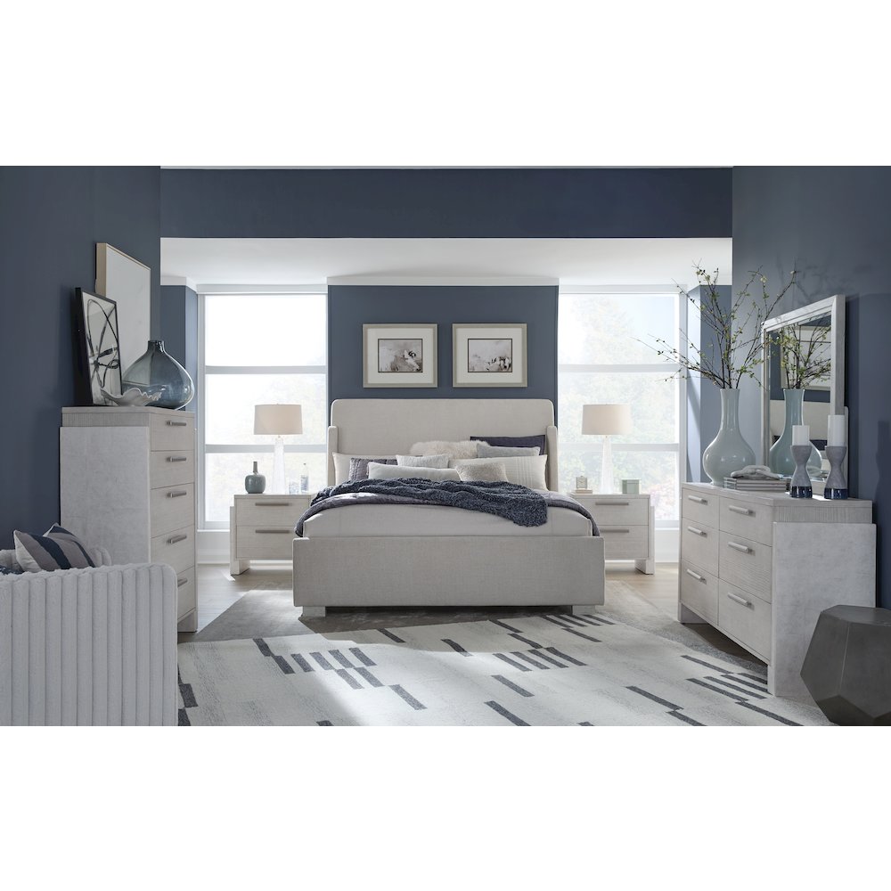 Lorelei Misty Cloud King Upholstered Sleigh Bed