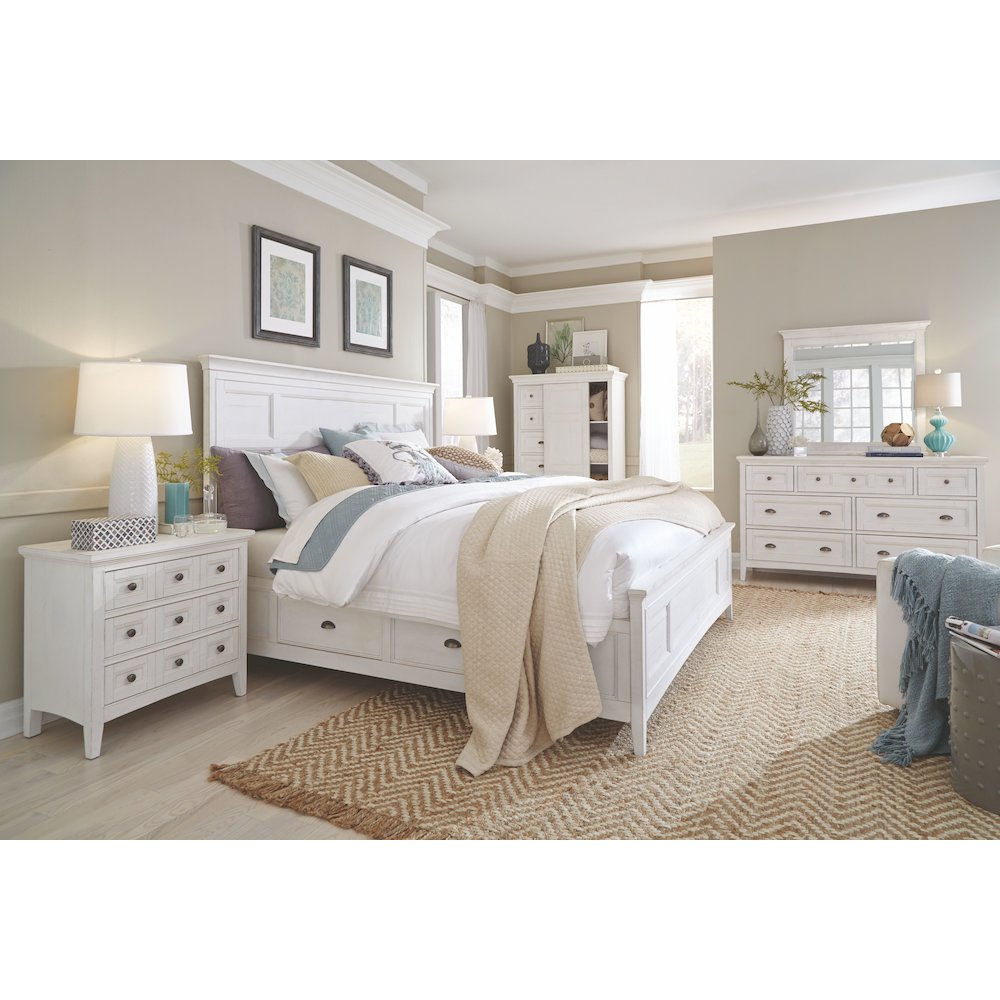 Heron Cove Chalk White And Dovetail Grey Landscape Mirror