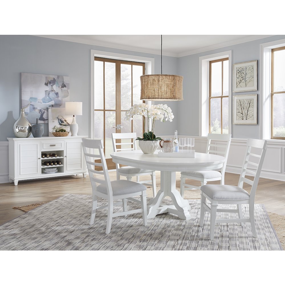 Charleston White Dove White Extendable 48" Round Dining Table