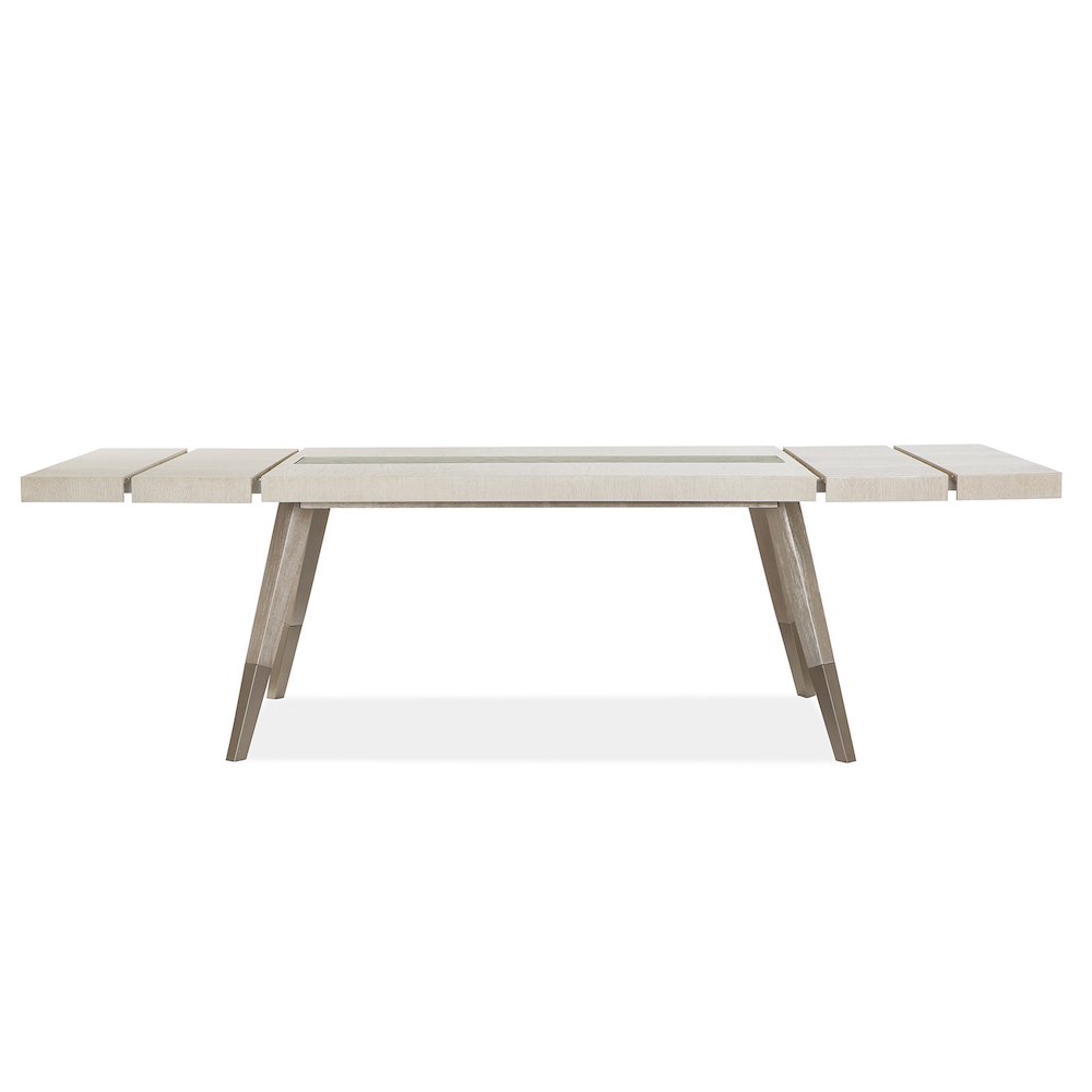 Lenox Warm Silver And Acadia White Extendable Rectangular Dining Table